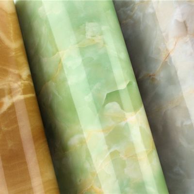 0.1mm-0.15mm Phòng bếp Bàn ghế bếp Bức tường Thiết kế đá cẩm thạch PVC Bìa bàn làm việc