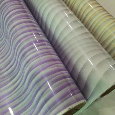 Mặt lấp lánh giống như gương Mẫu hạt gỗ Phim PVC cho tấm tường